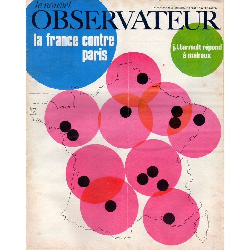 Le Nouvel Observateur n° 201 - 16 septembre 1968 - La France contre Paris