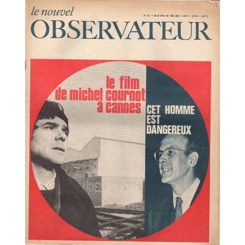 Le Nouvel Observateur n° 181 - 30 avril 1968 - Le film de Michel Cournot à Cannes
