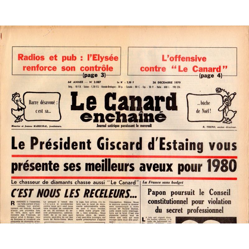 26 décembre 1979 - Canard Enchaîné (le) - n° 3087