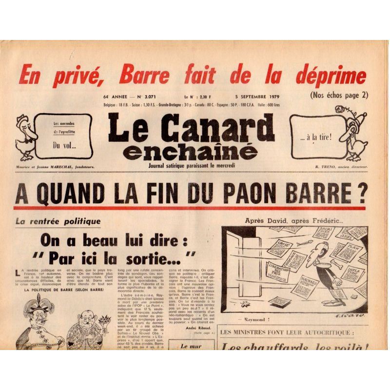 Canard Enchaîné (le) - n° 3071 - 5 septembre 1979