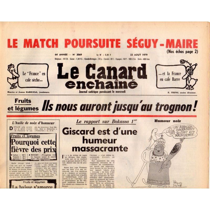 Canard Enchaîné (le) - n° 3069 - 22 août 1979