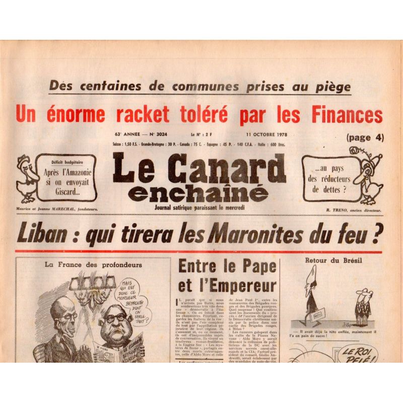 Canard Enchaîné (le) - n° 3024 - 11 octobre 1978