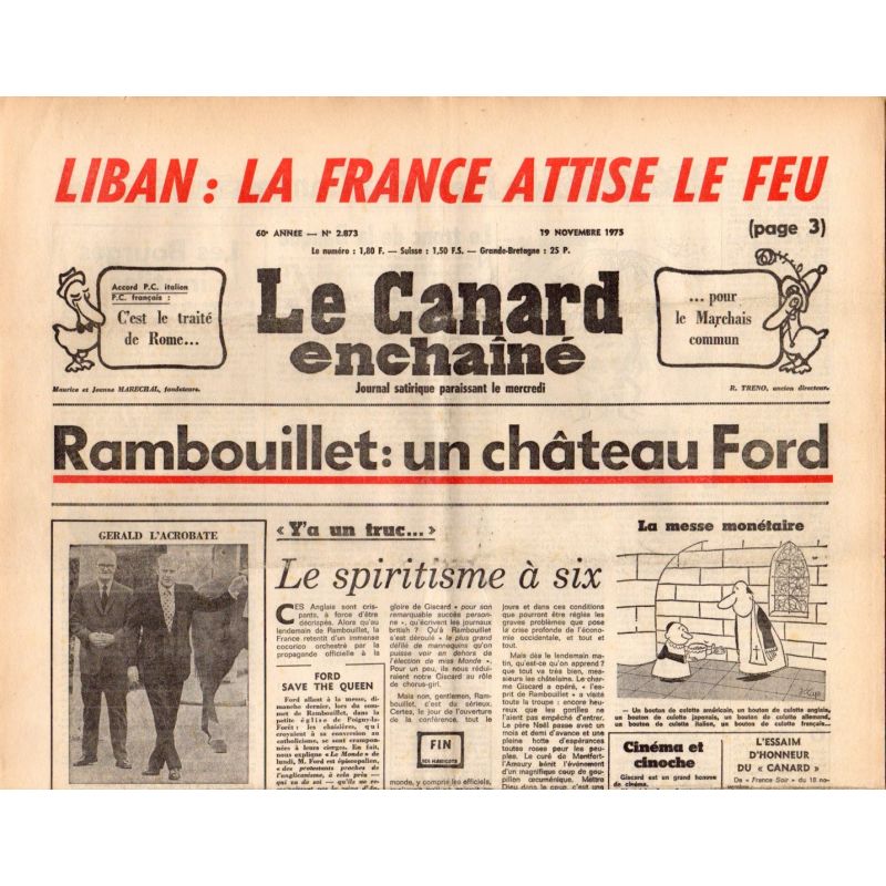 Canard Enchaîné (le) - n° 2873 - 19 novembre 1975 - Rambouillet : un château Ford