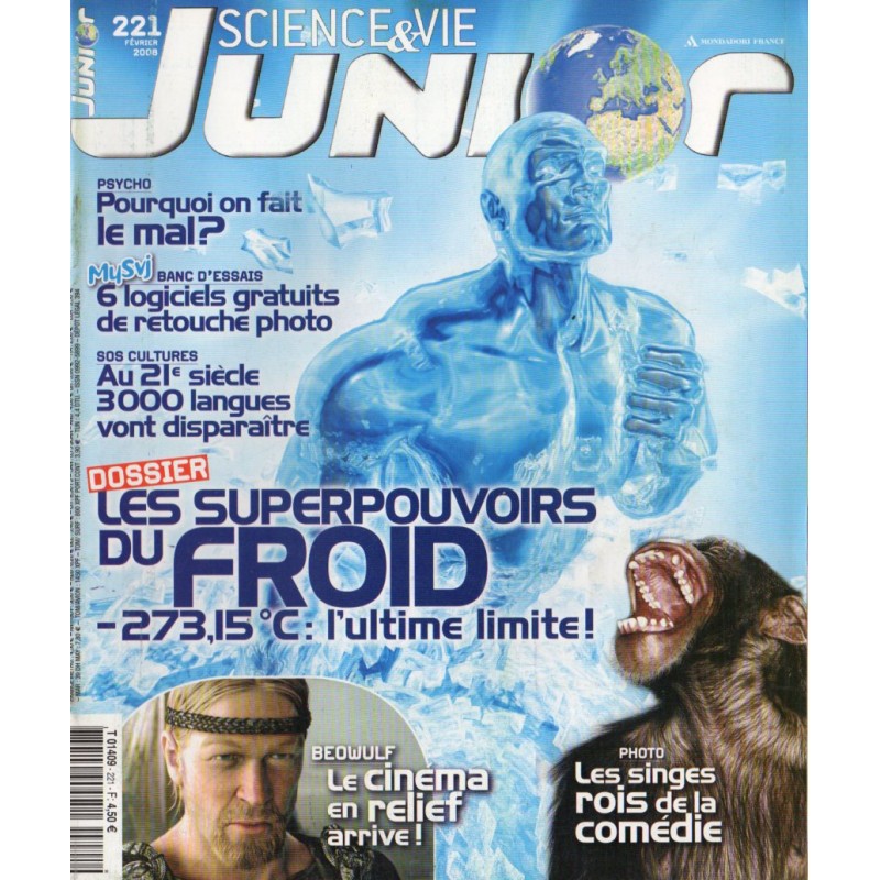 Science & Vie Junior n° 221 - Les Super-pouvoirs du FROID, -273.15 °C : l'ultime limite