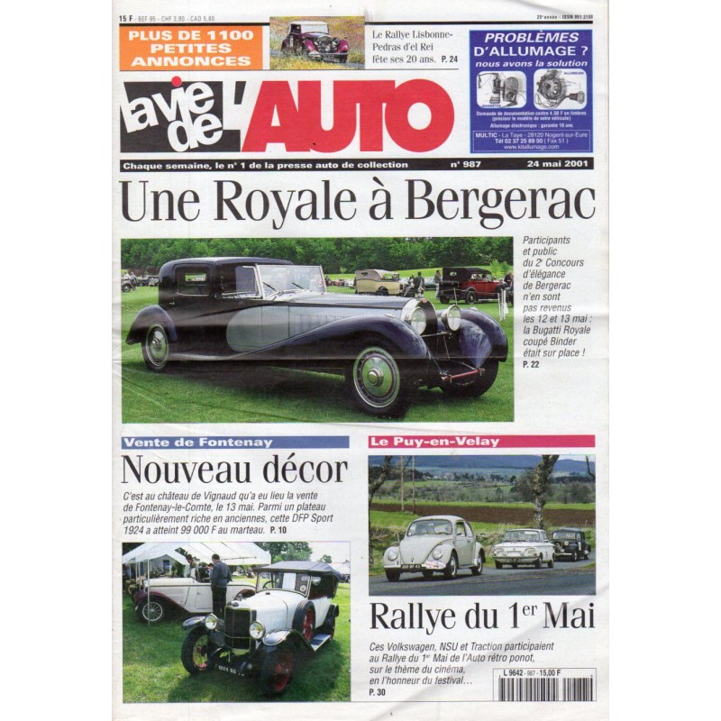 La Vie de l'Auto n° 987 du 24/05/2001 - Une Royale à Bergerac