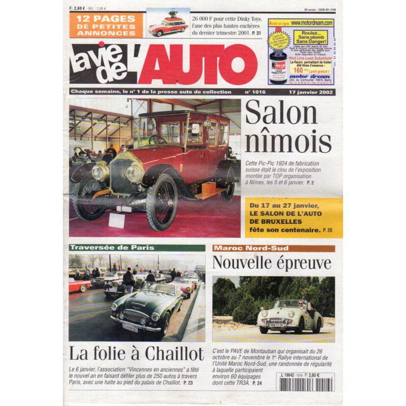 La Vie de l'Auto n° 1016 du 17/01/2002 - Salon Nîmois