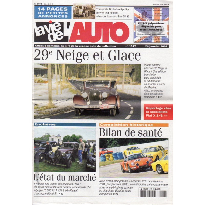 La Vie de l'Auto n° 1017 du 24/01/2002 - 29e Neige et Glace