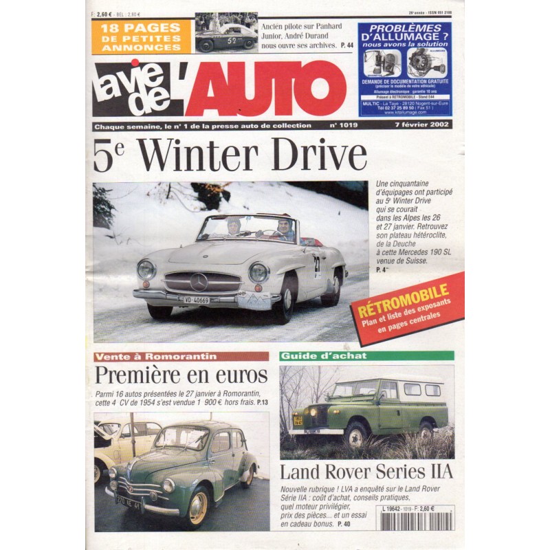 La Vie de l'Auto n° 1019 du 07/02/2002 - 5e Winter Drive