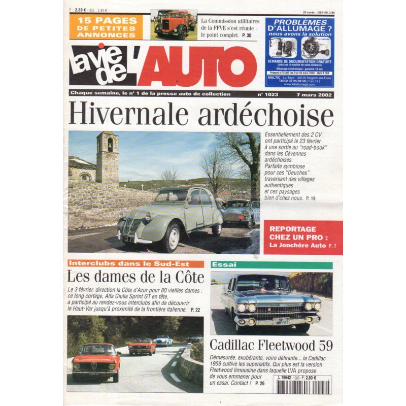 La Vie de l'Auto n° 1023 du 07/03/2002 - Hivernale ardéchoise