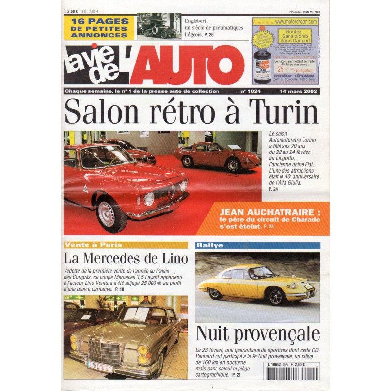 La Vie de l'Auto n° 1024 du 14/03/2002 - Salon rétro à Turin