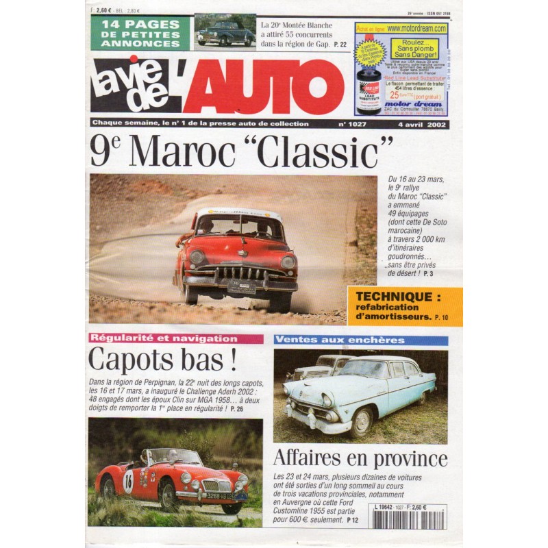 La Vie de l'Auto n° 1027 du 04/04/2002 - 9e Maroc "Classic"