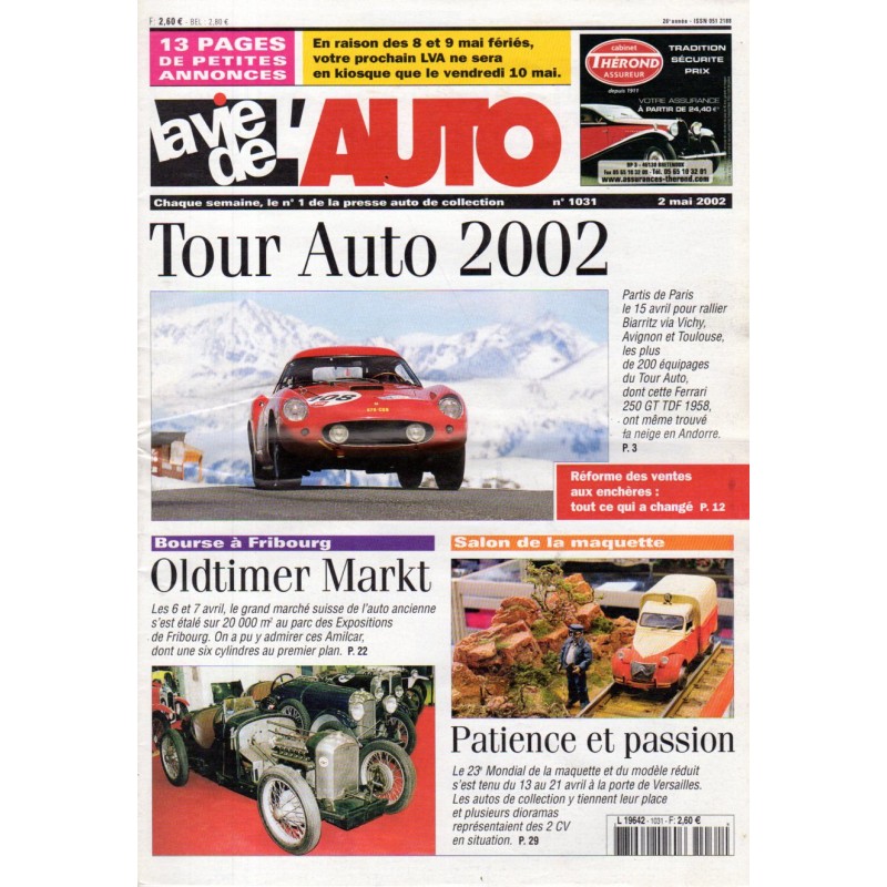 La Vie de l'Auto n° 1031 du 02/05/2002 - Tour Auto 2002