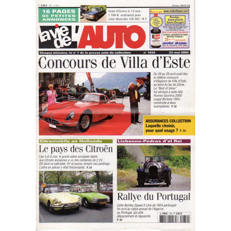 La Vie de l'Auto n° 1034 du 23/05/2002 - Concours de Villa d'Este