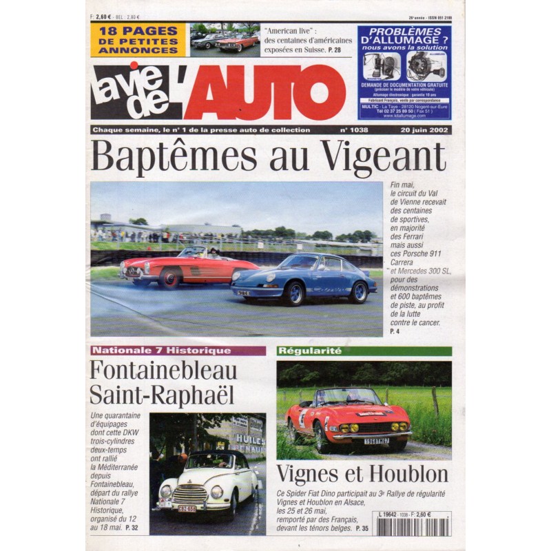 La Vie de l'Auto n° 1038 du 20/06/2002 - Baptêmes au Vigeant