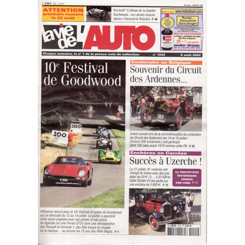 La Vie de l'Auto n° 1042 du 08/08/2002 - 10e Festival de Goodwood