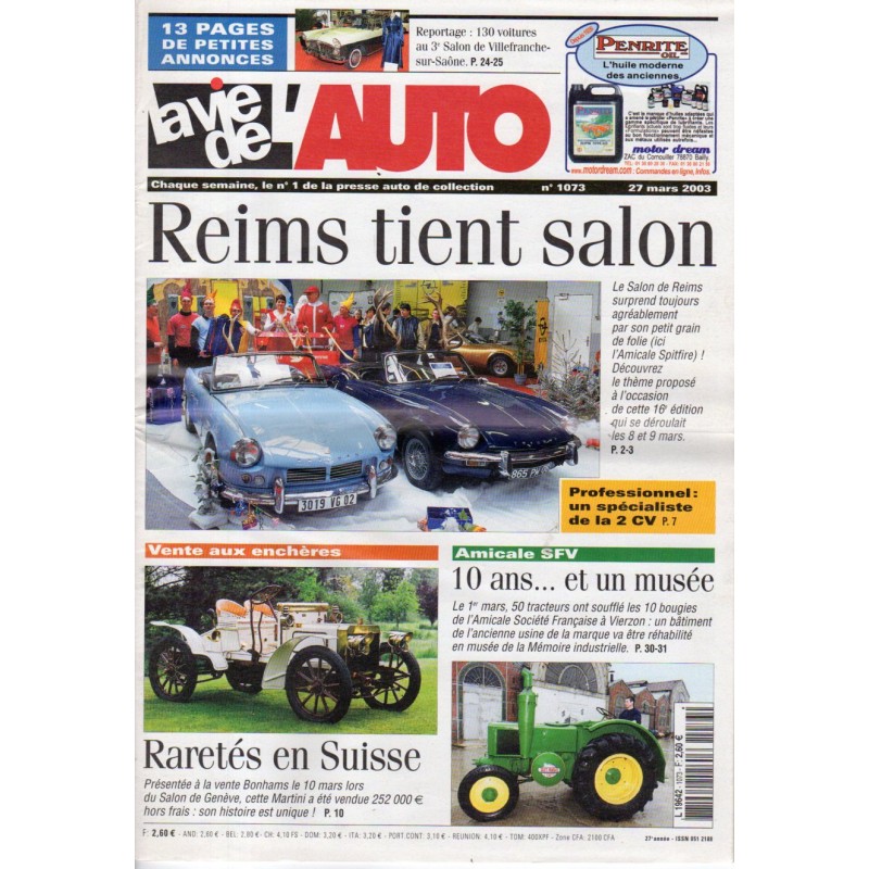 La Vie de l'Auto n° 1073 du 27/03/2003 - Reims tient salon