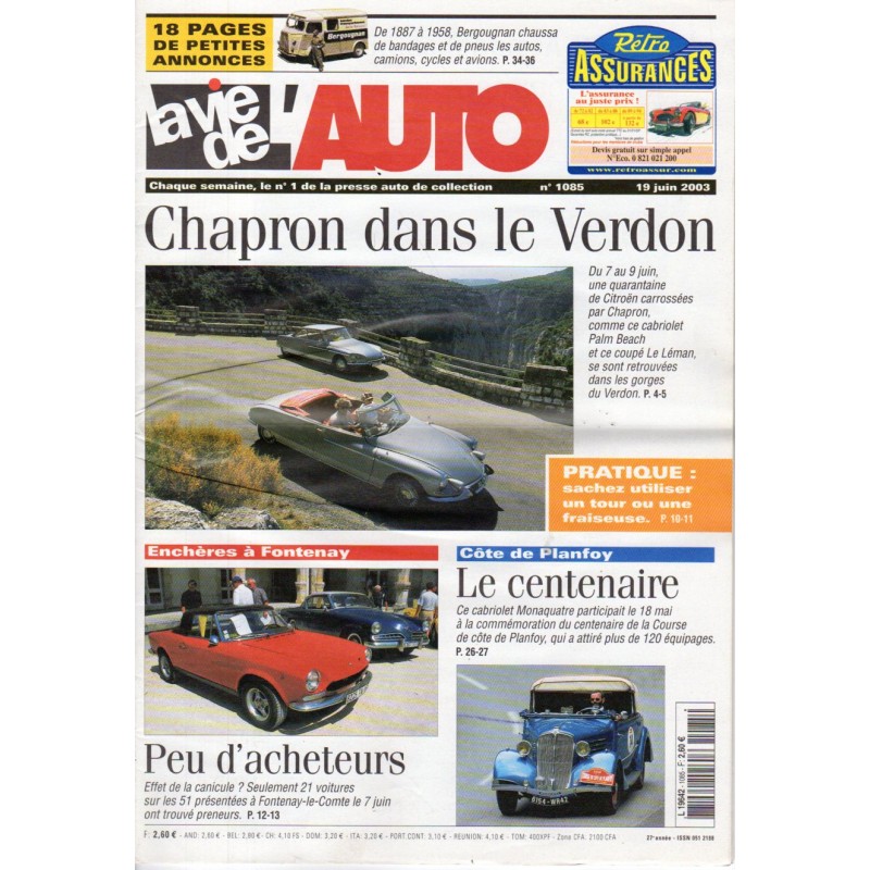 La Vie de l'Auto n° 1085 du 19/06/2003 - Chapron dans le Verdon