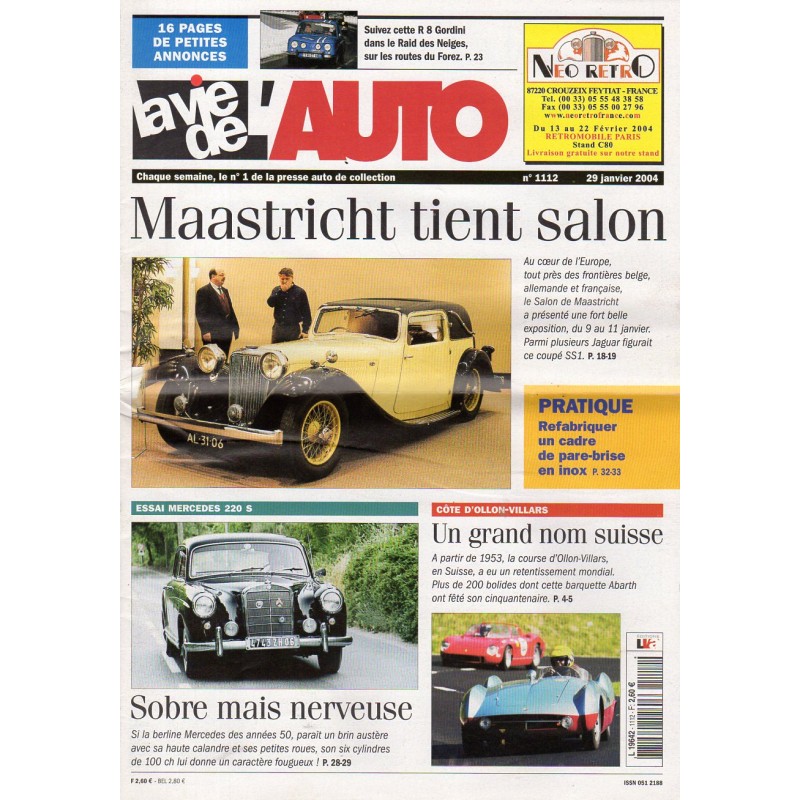 La Vie de l'Auto n° 1112 du 29/01/2004 - Maastricht tient salon