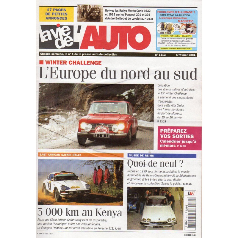 La Vie de l'Auto n° 1113 du 05/02/2004 - L'Europe du nord au sud