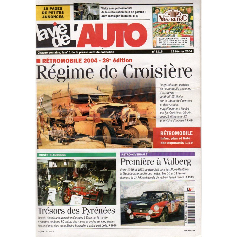 La Vie de l'Auto n° 1115 du 19/02/2004 - Régime de Croisière