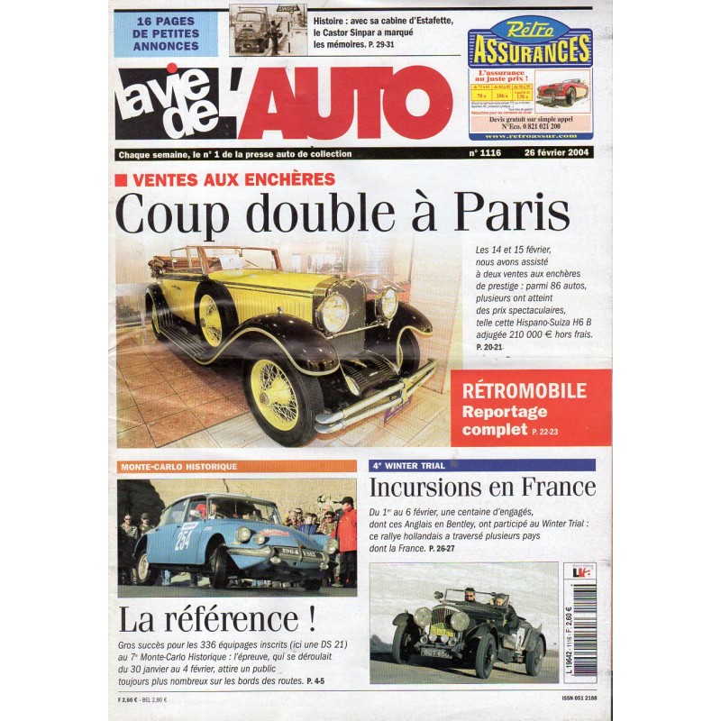 La Vie de l'Auto n° 1116 du 26/02/2004 - Coup double à Paris