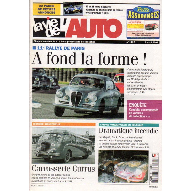 La Vie de l'Auto n° 1122 du 8 avril 2004 - 11e Rallye de Paris : A fond la forme !