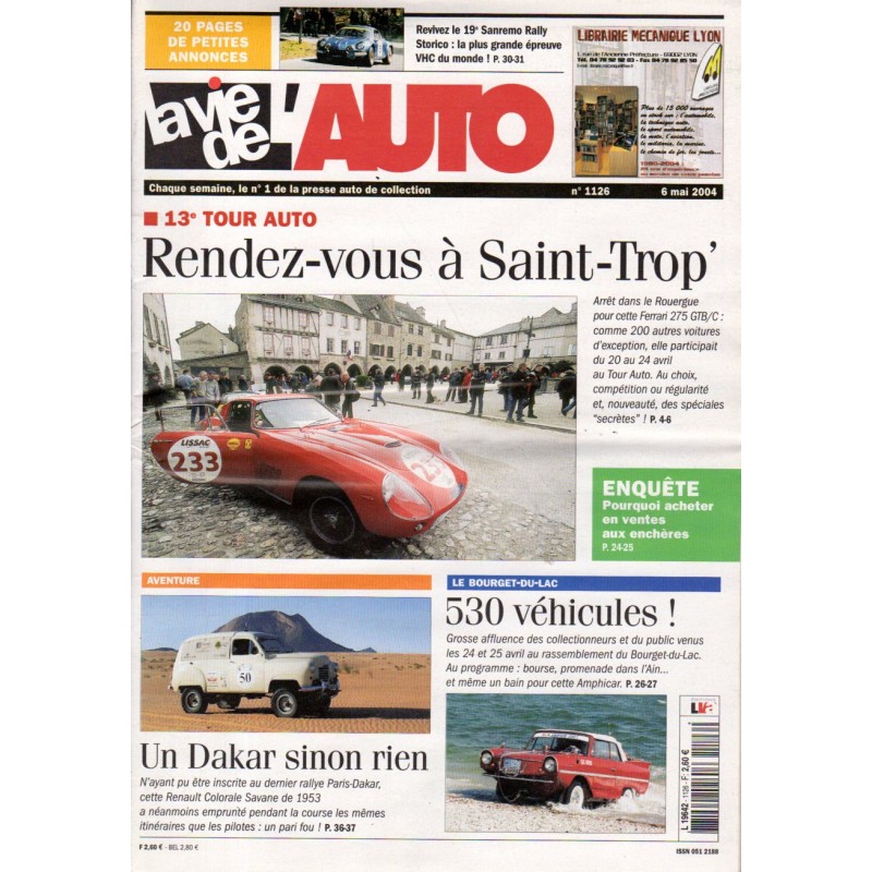 La Vie de l'Auto n° 1126 du 6 mai 2004 - 13e Tour Auto : Rendez-vous à Saint-Trop'