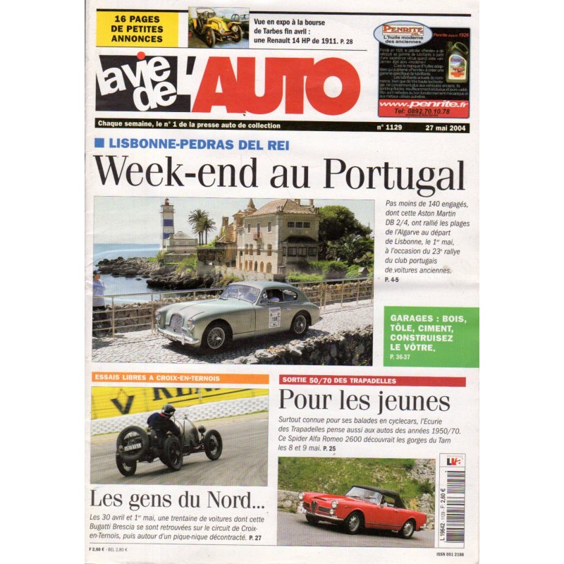La Vie de l'Auto n° 1129 du 27 mai 2004 - Lisbonne-Pedras Del Rei : Week-end au Portugal