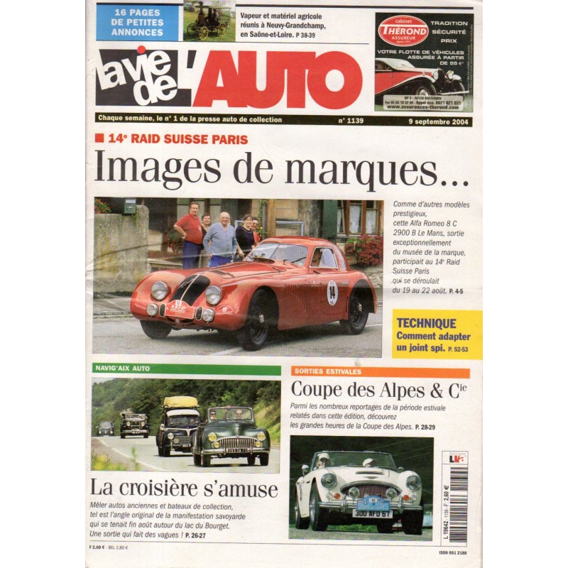 La Vie de l'Auto n° 1139 du 9 septembre 2004 - 14e Raid Suisse Paris : Images de marques