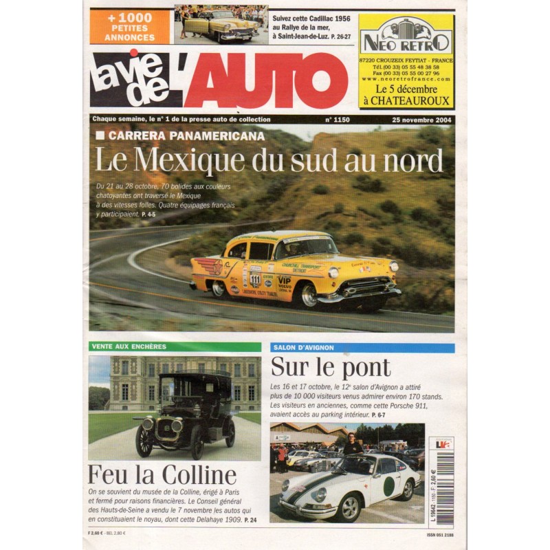 La Vie de l'Auto n° 1150 du 25 novembre 2004 - Carrera Panamericana : Le Mexique du sud au nord