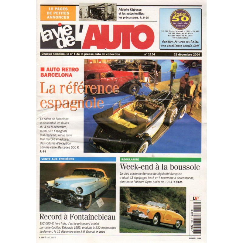 La Vie de l'Auto n° 1154 du 23 décembre 2004 - Auto Retro Barcelona : La Référence espagnole