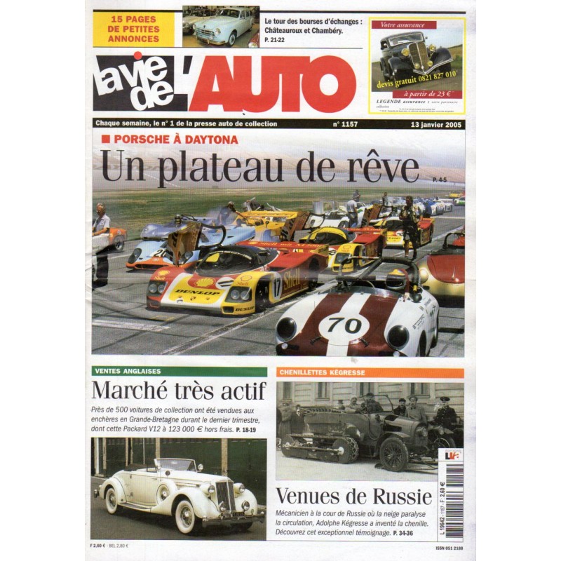 La Vie de l'Auto n° 1157 du 13 janvier 2005 - Porsche à Daytona : Un plateau de rêve