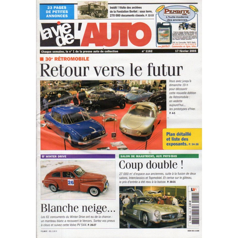 La Vie de l'Auto n° 1162 du 17 février 2005 - 30e Rétromobile : Retour vers le futur