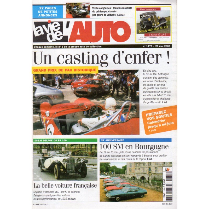 La Vie de l'Auto n° 1176 du 26 mai 2005 - Grand Prix de Pau historique : Un casting d'enfer !