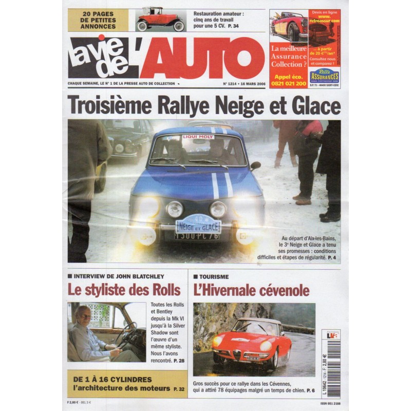 La Vie de l'Auto n° 1214 du 16 mars 2006 - Troisième Rallye Neige et Glace