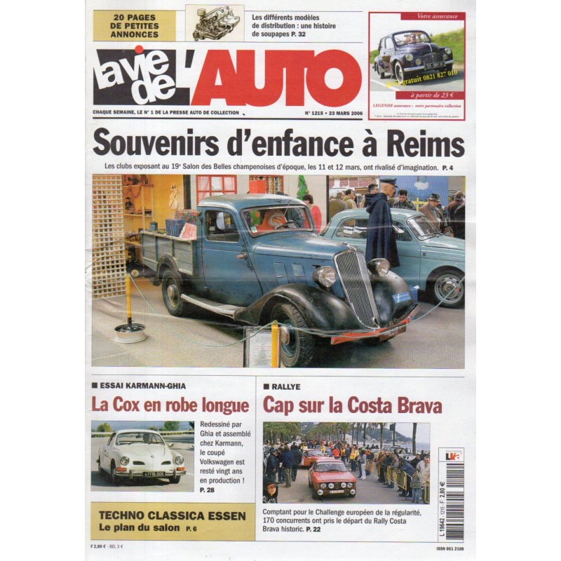 La Vie de l'Auto n° 1215 du 23 mars 2006 - Souvenirs d'enfance à Reims