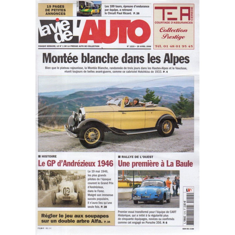 La Vie de l'Auto n° 1219 du 20 avril 2006 - Montée blanche dans les Alpes