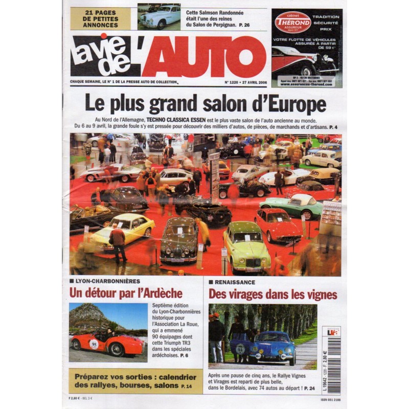 La Vie de l'Auto n° 1220 du 27 avril 2006 - Techno Classica Essen : Le plus grand salon d'Europe