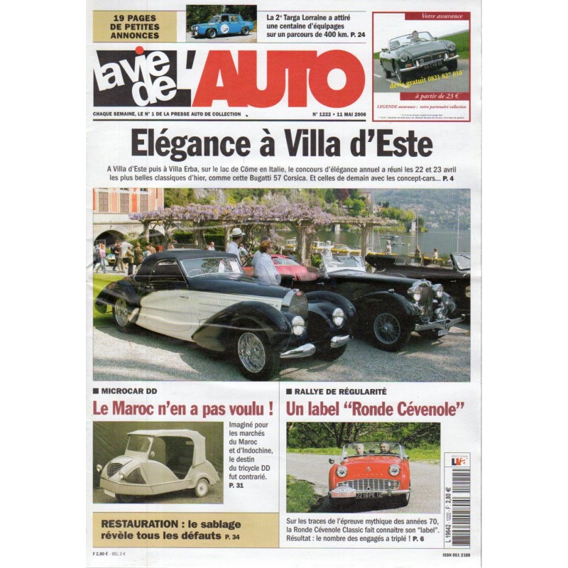 La Vie de l'Auto n° 1222 du 11 mai 2006 - Elégance à Villa d'Este