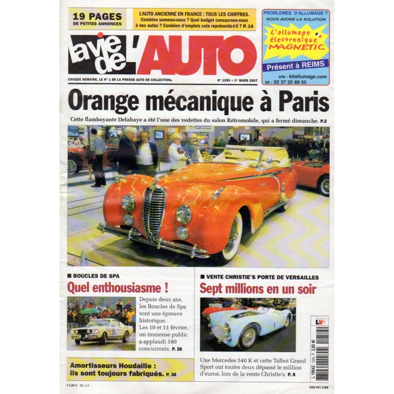 La Vie de l'Auto n° 1259 du 1er mars 2007 - Orange mécanique à Paris