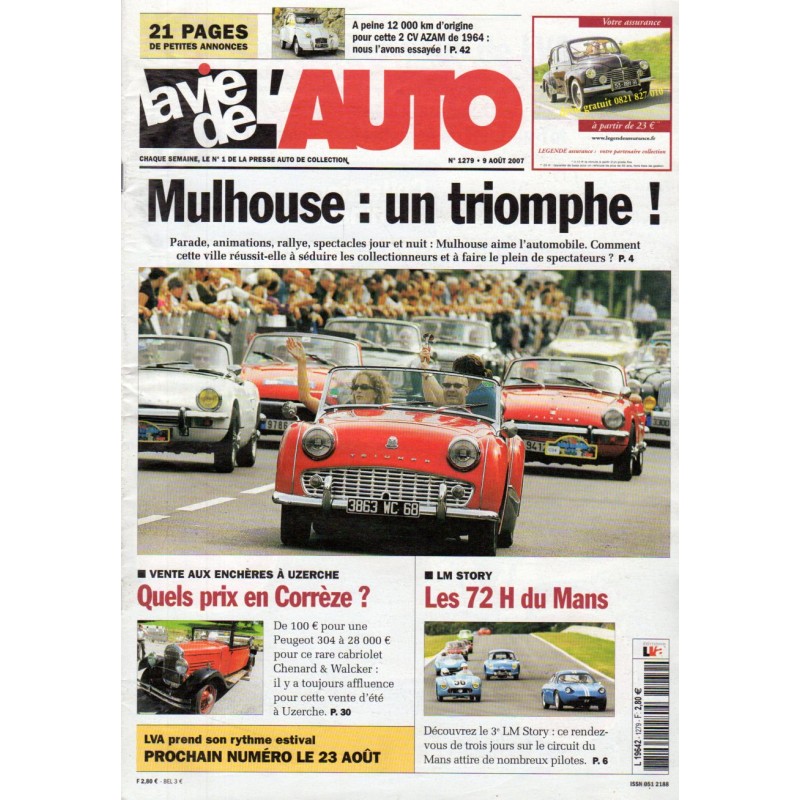 La Vie de l'Auto n° 1279 du 9 août 2007 - Festival automobile de Mulhouse : un triomphe !