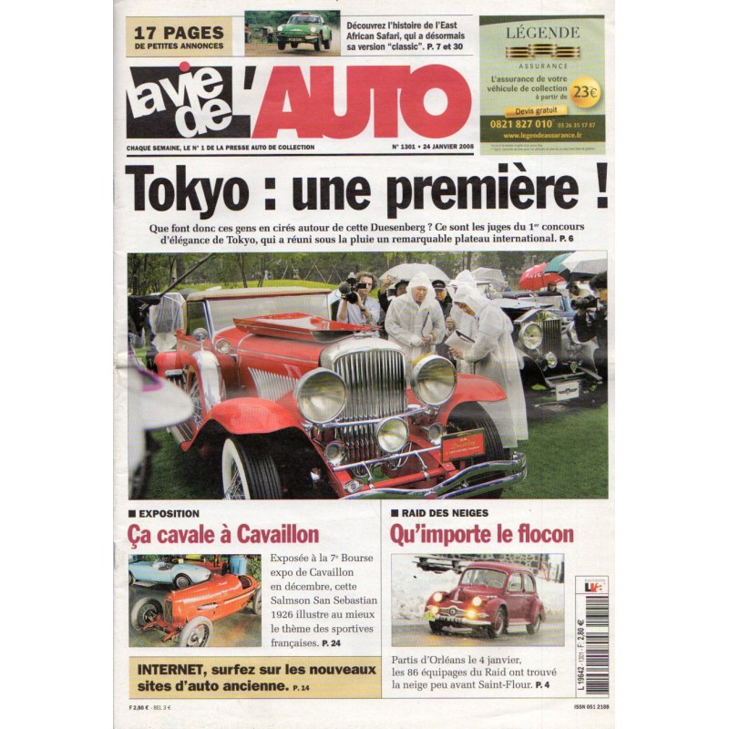 La Vie de l'Auto n° 1301 du 24 janvier 2008 - Tokyo : une première !