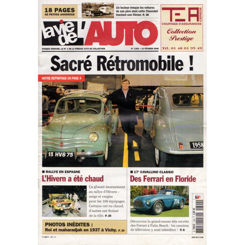 La Vie de l'Auto n° 1304 du 14 février 2008 - Sacré Rétromobile !
