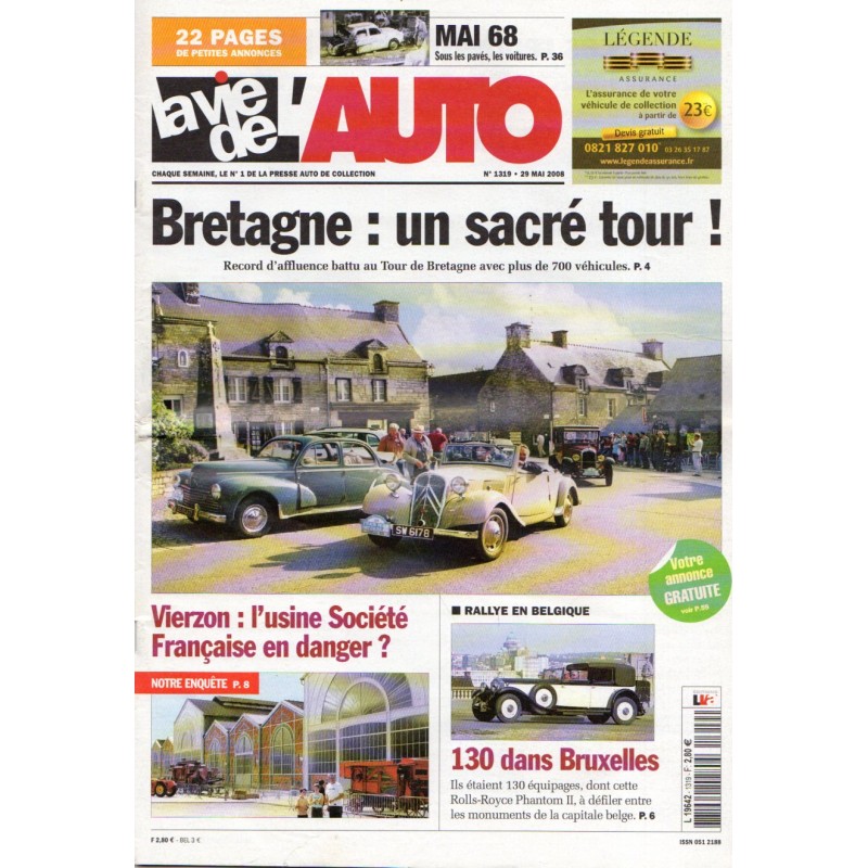 La Vie de l'Auto n° 1319 du 29 mai 2008 - Bretagne : un sacré tour !