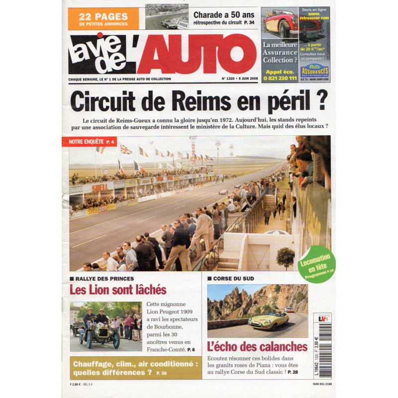 La Vie de l'Auto n° 1320 du 5 juin 2008 - Circuit de Reims en péril ?