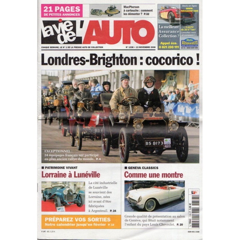 La Vie de l'Auto n° 1338 du 13 novembre 2008 - Londres-Brighton : cocorico !