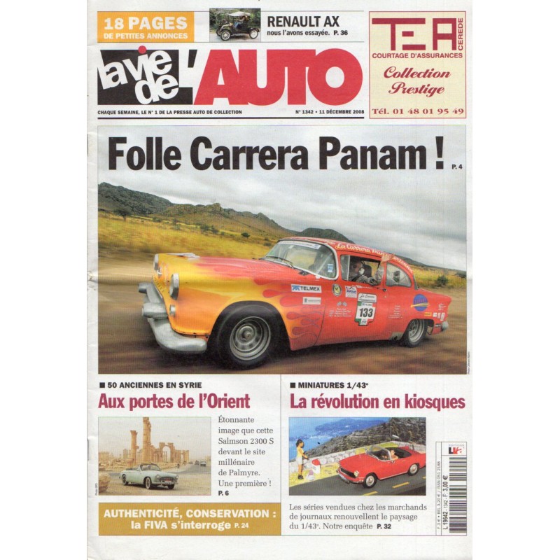 La Vie de l'Auto n° 1342 du 11 décembre 2008 - Folle Carrera Panam !