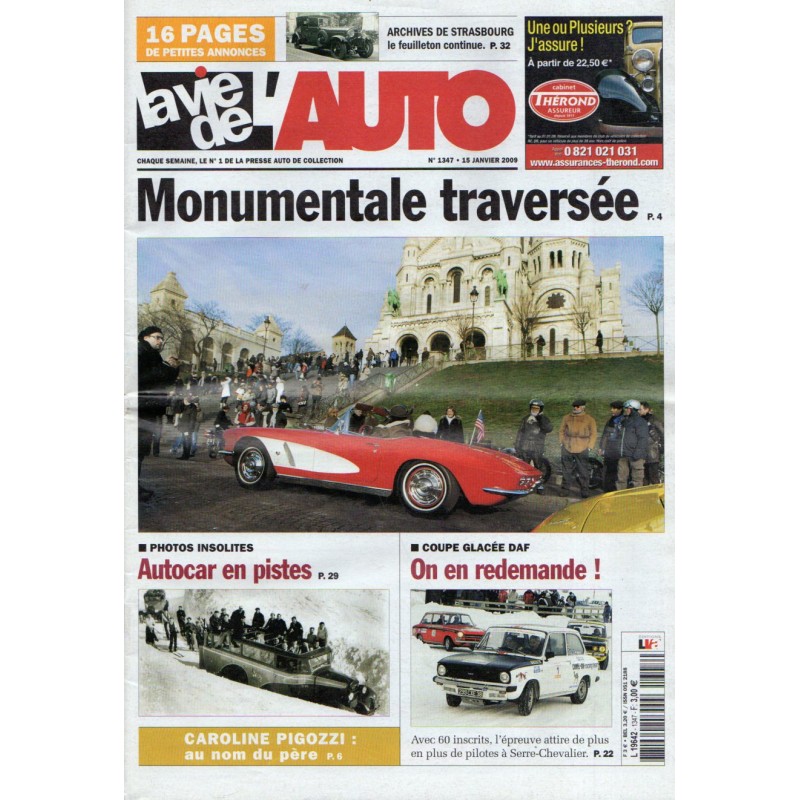 La Vie de l'Auto n° 1347 du 15 janvier 2009 - Monumentale traversée