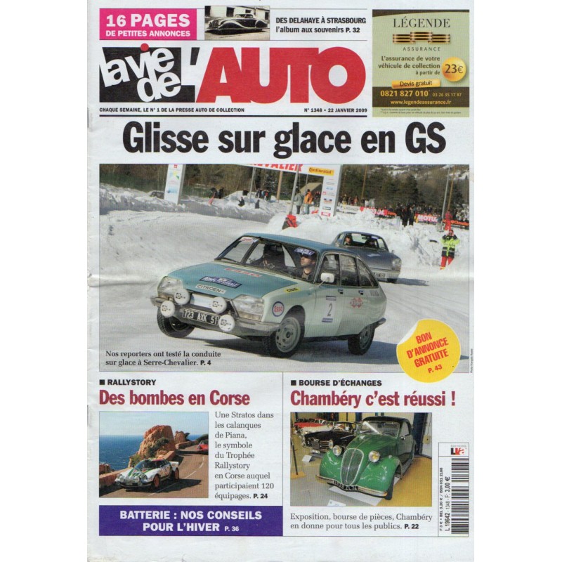 La Vie de l'Auto n° 1348 du 22 janvier 2009 - Glisse sur glace en GS