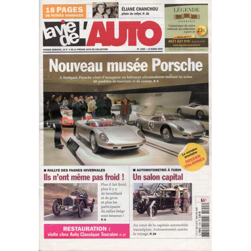 La Vie de l'Auto n° 1355 du 12 mars 2009 - Nouveau musée Porsche de Stuttgart